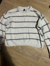 Women's Cream H&M Striped Knit