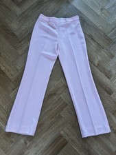 New Zara Woman UK12, 31 Inch Leg High Waist Trousers Pale Pink BNWOT*