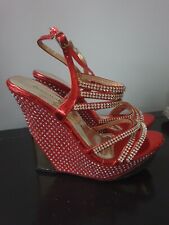 womens red platform shoes size 6