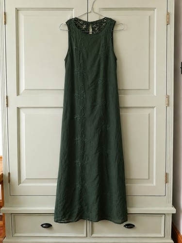 Zara dark green - green, linen
