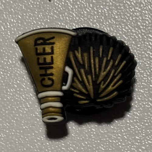 Cheer megaphone enamel - cheer, pinback