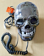 Vintage Rare Black/Silver Skull Novelty Landline Phone