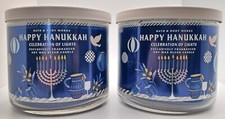 NEW! Bath & Body Works Happy Hanukkah 3 Wick Candle 14.5 oz Set of 2