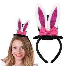 MINI BLACK TOP HAT WITH BUNNY