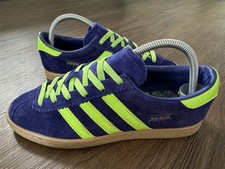 ADIDAS Stadt Mens Suede Running Trainers, Blue /Neon Green - Size 6.5 (EF9168)