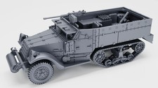 WW2 USA M4 HALF TRACK MORTAR CARRIER, 3D PRINTED, MANY SCALES AVAILABLE
