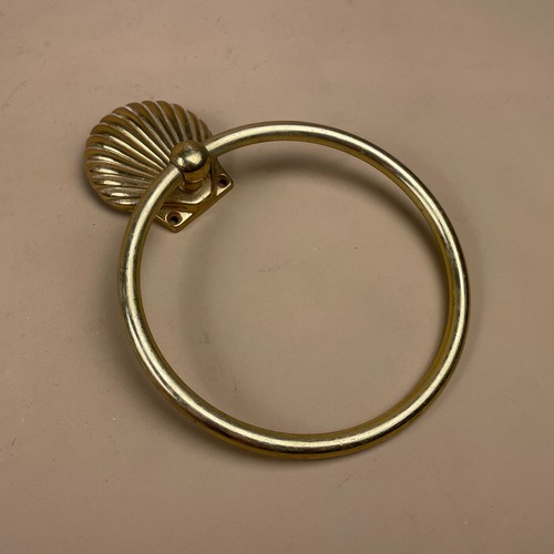 Gold towel ring brass shell - gold,
