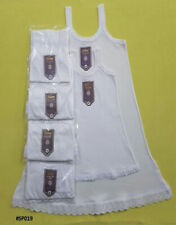 2 PC Girls White Petticoats Size 5 -16 YEARS Cotton THERMAL FULLSLIP SCHOOL VEST