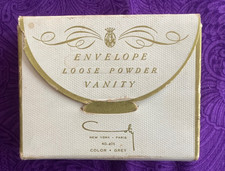Vintage Coty Figural Envelope Loose Powder Compact with box C. 1940s