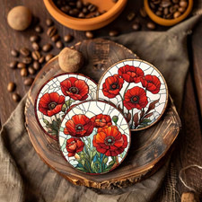 6pcs Vibrant Poppy Flower