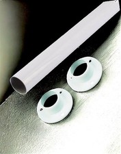 90CM Hanging Rail White Wardrobe Clothes Pole 25mm Round Tube Bar Closet 900MM