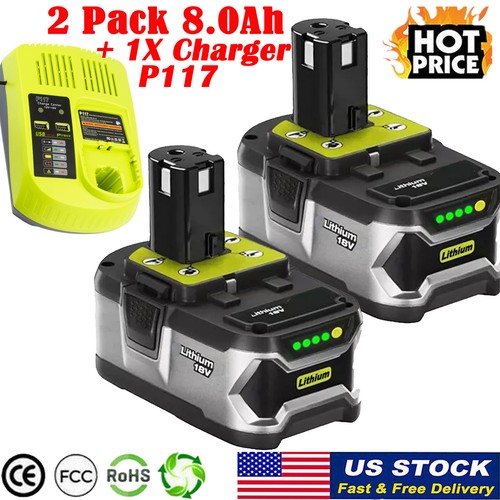 0ah battery for ryobi 18v - 8.0ah,
