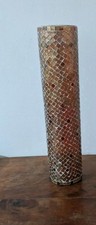 tall, cylindrical  Mosaic vase. 44 Cm Height. 10 Cm Diameter.