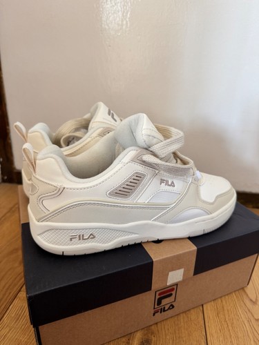 Beige white ladies fila shoes