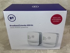 BT Broadband Extender 600 Kit Wired AV600 Powerline Adaptor - NEW / Opened