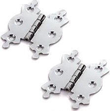 2x POLISHED CHROME ORNATE BUTTERFLY BUTT HINGES Small-Large 40mm & 50mm Door UK