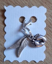 Tiny Baby Feet Angel Wings x2