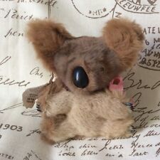 Genuine 50s 60s Koala Bear Australia Souvenir Fur Plush Soft Toy + Paper Label  