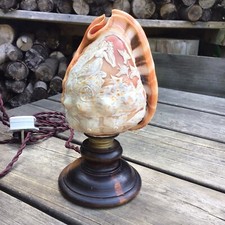 Antique Cameo Carved Shell Lamp c.1900 Greek Goddess In Chariot Pulled By Birds