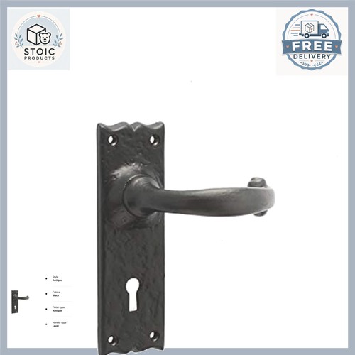 Antique black door handles - black,