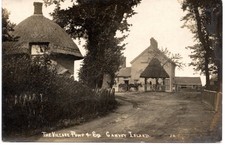 Canvey Island, Essex, Village Pump and Square old real photo postcard