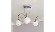 BHS Acacia Glass 3 Light Flush