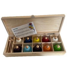 Musical Instrument Set Of 10 Colorful 8-Note Hand Bell Childrens Music Toy
