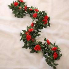 8ft Artificial Flower Silk Rose Leaf Garland Vine Ivy Home Wedding Garden Decor