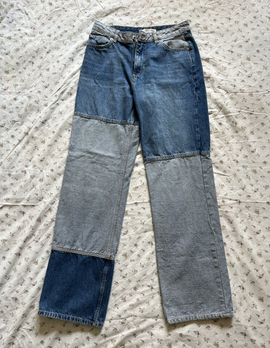 Mango blue patchwork - blue, straight