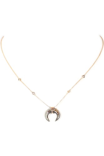 Jacquie aiche double horn 14k - double,