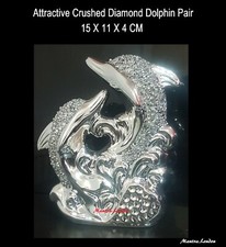 Crushed diamond dolphin pair - crushed,