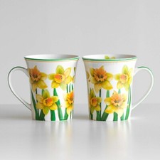 2 FINE CHINA DAFFODIL MUGS