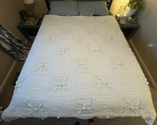 Floral Quilt 72”x64” White
