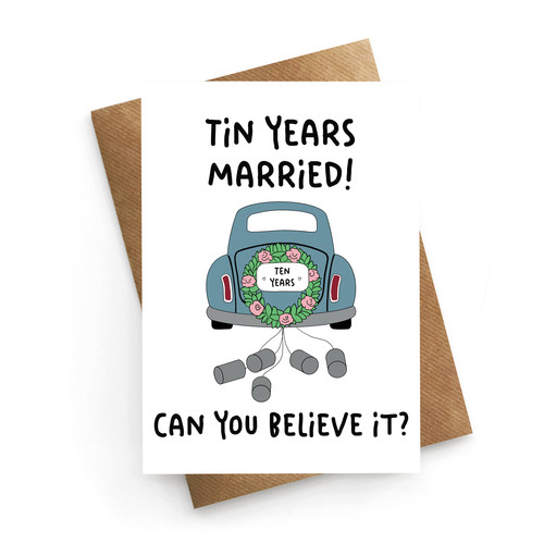 Ten year anniversary card tin - ten,