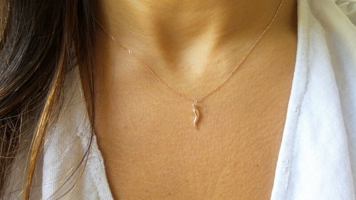 Italian horn necklace 14k - italian,