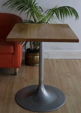 Solid Wood Two Seater Dining Table With Chrome Tulip Base (More Available)