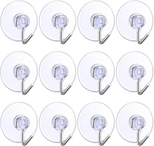 12pcs clear plastic suction - ,