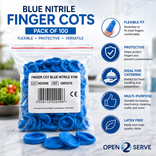 Blue nitrile finger - nitrile, pack