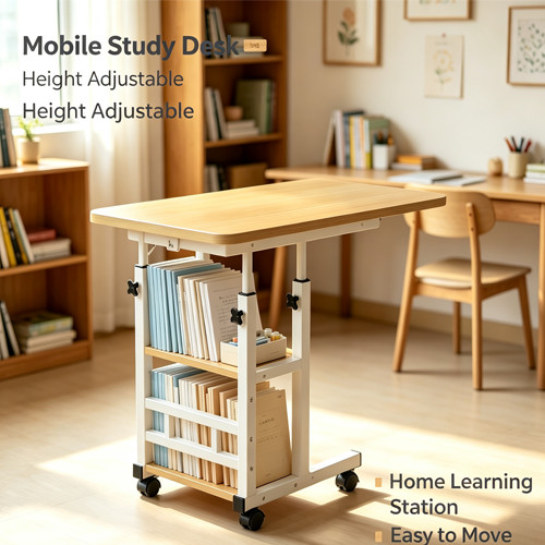 Adjustable mobile side table - side,