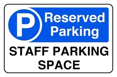 Reserved parking staff - reserved,