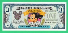 DISNEY ONE DOLLAR NOTE -