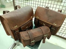 Leather Motorcycle Saddle Bag