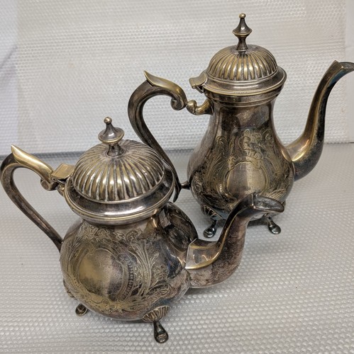 Silver plated teapot coffee - silver,
