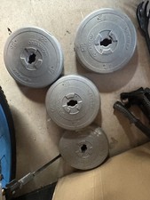 4 fit for life 6.5kg / 14.3lb plastic weight plates. FREE COLLECT IN PERSON.   