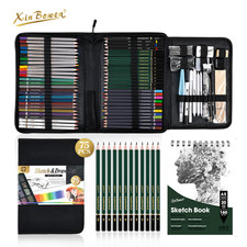 76PCS Professional Artist Pencils Set Drawing Sketching Colouring Art Kit Adult