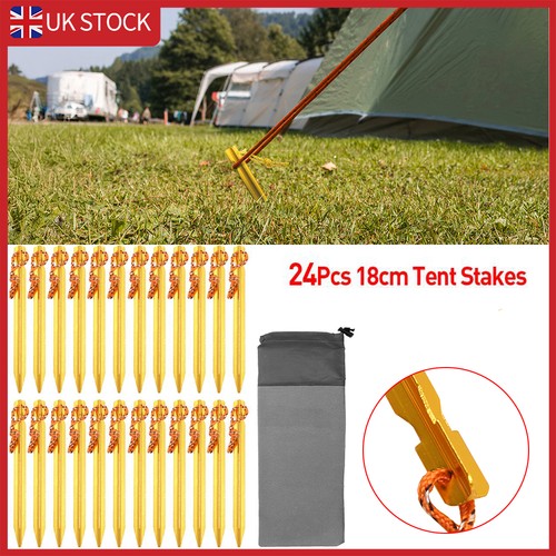 24x titanium alloy tent pegs - 24x,