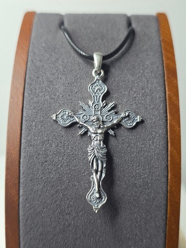 Ornate crucifix pendant 925 - pendant,