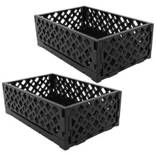  2 Pcs Plastic Storage Crates