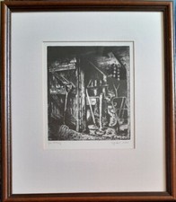 SYLVIA C "THE TOOL SHED" LIMITED EDITION ETCHING 1/10. SIGNED.  2000.