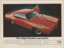 1969 GM GTO JUDGE Orig Print Ad 28x21cm Classic Pontiac Muscle Car V-8 C&D 03